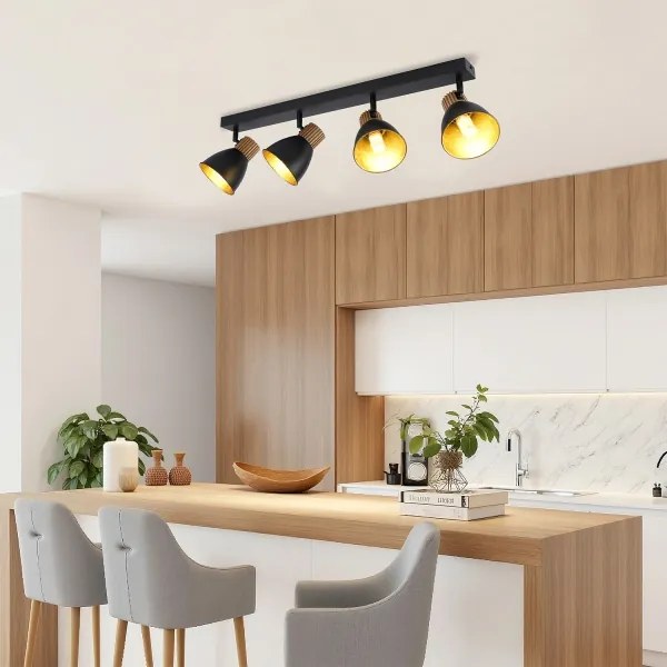 Brilagi - Irányítható spotlámpa ODENSE 4xE14/10W/230V fa/fekete