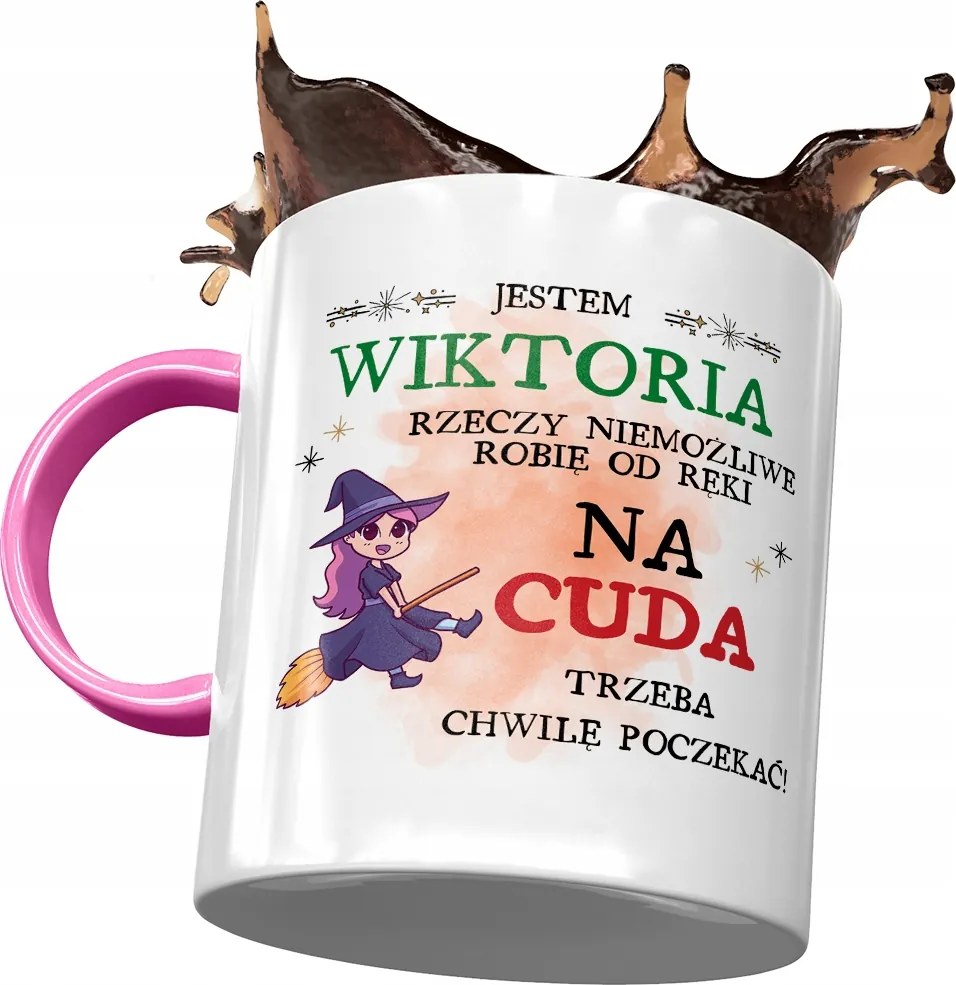 Rózsaszín Bögre Viktória Barátnő Feleség Ajándék Nyomtatott Fotóval