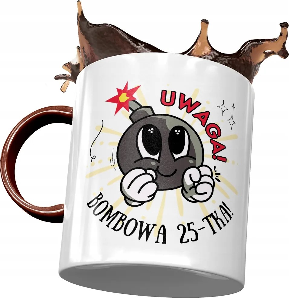 Bordó Bögre Születésnapra 25 25. 25. Ajándék Nyomtatott Fotóval