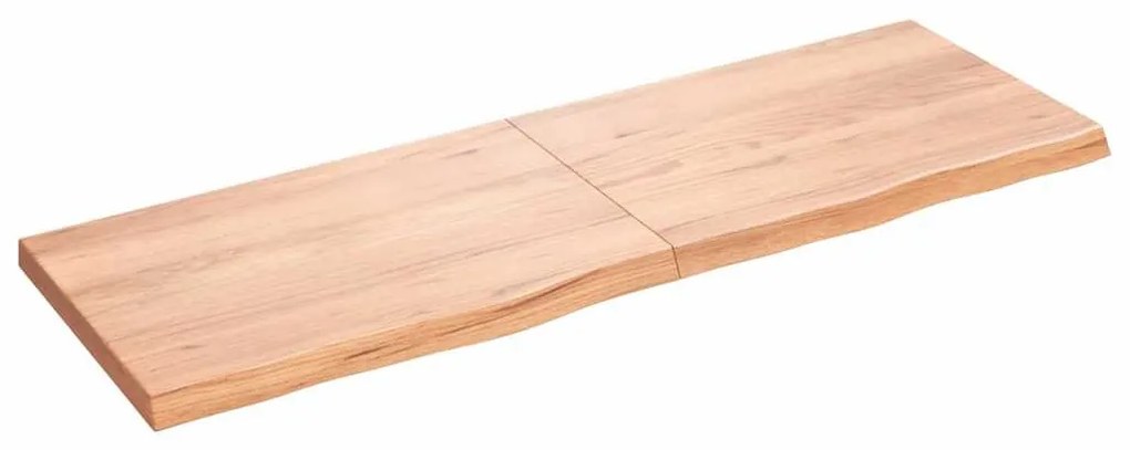 világosbarna kezelt tömör fa fürdőszobai pult 180x60x(2-6) cm