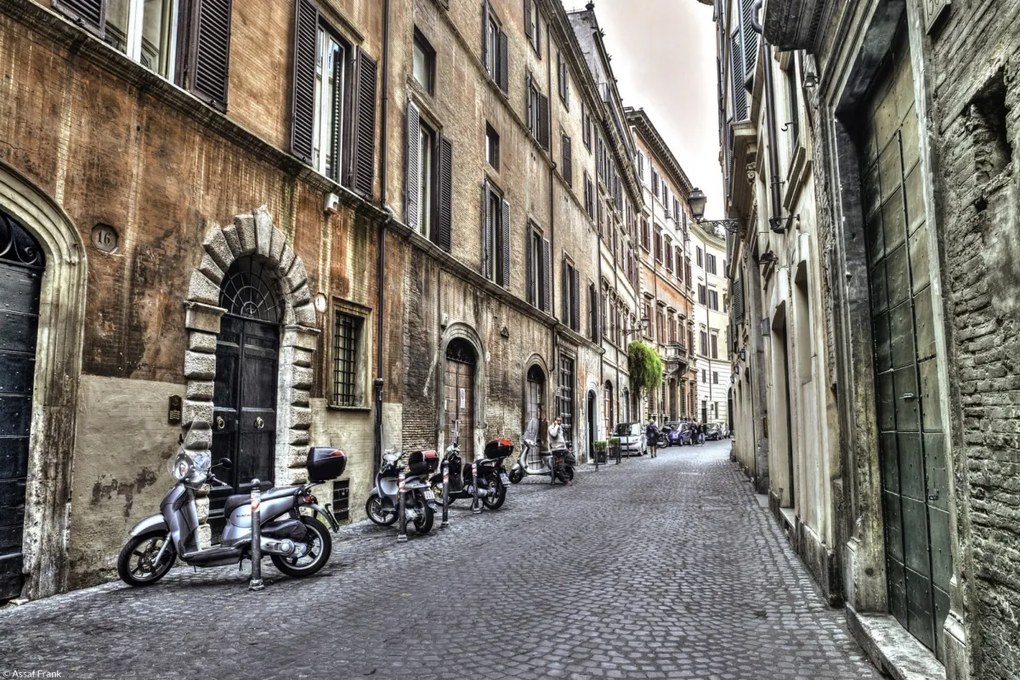 Poszter 30x20cm Régi épületek Rómában, Assaf Frank