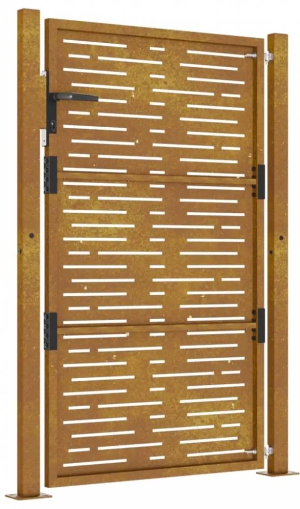 Fűmintás corten acél kerti kapu 105 x 130 cm