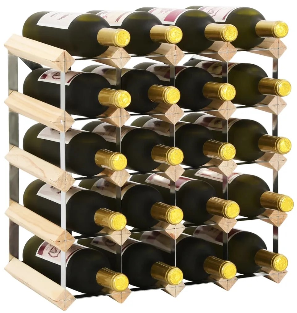 vidaXL tömör fenyőfa bortartó állvány 20 palackhoz