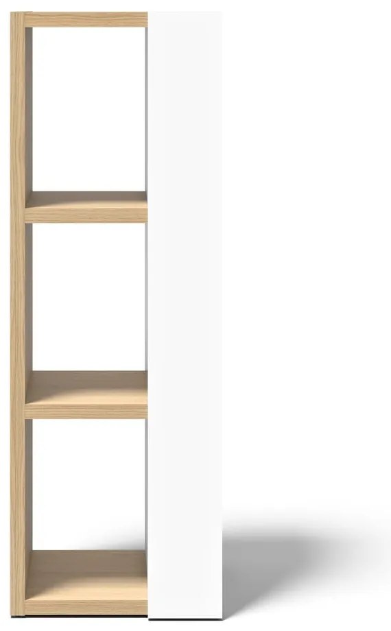 Fehér könyvespolc tölgyfa dekorral 40x114 cm Ella - TemaHome