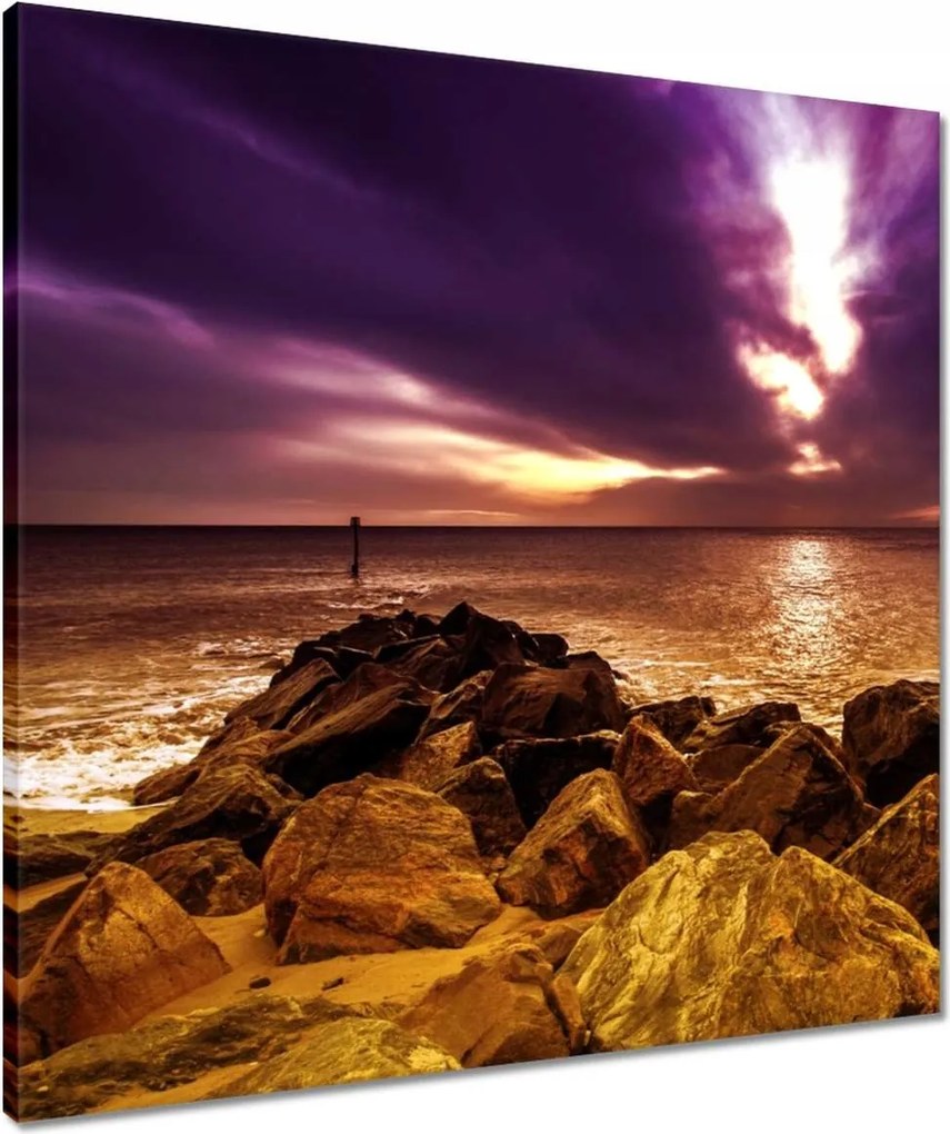 Vászonkép 60x60 Lila ég Tenger