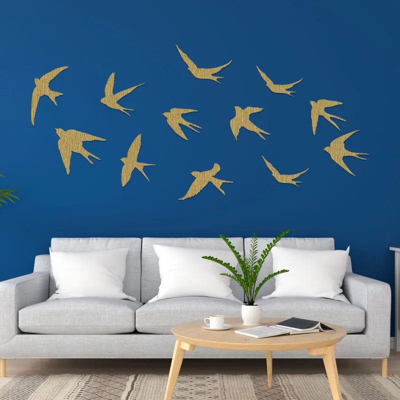Fából készült fali dekorációk repülő madarak | FLOCK