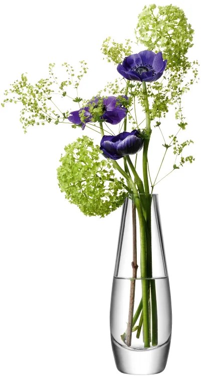 LSA Flower Single stem üveg váza, 17cm, áttetsző, kézzel készített