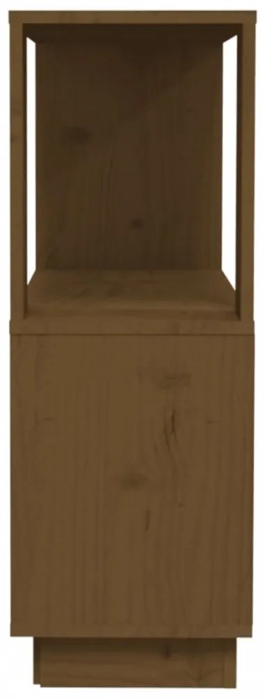 mézbarna tömör fenyőfa könyvszekrény/térelválasztó 80x25x70 cm