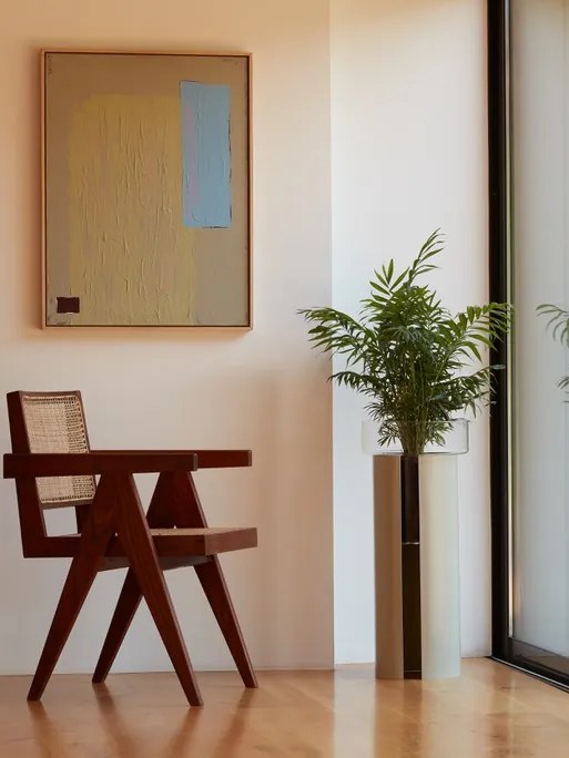 LSA International Terrazza virágcserép, h 75 cm, Ø32 cm átlátszó/betonszürke - LSA nemzetközi