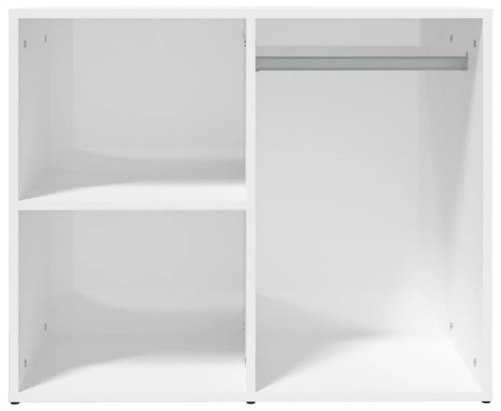 magasfényű fehér szerelt fa pipereszekrény 80 x 40 x 65 cm