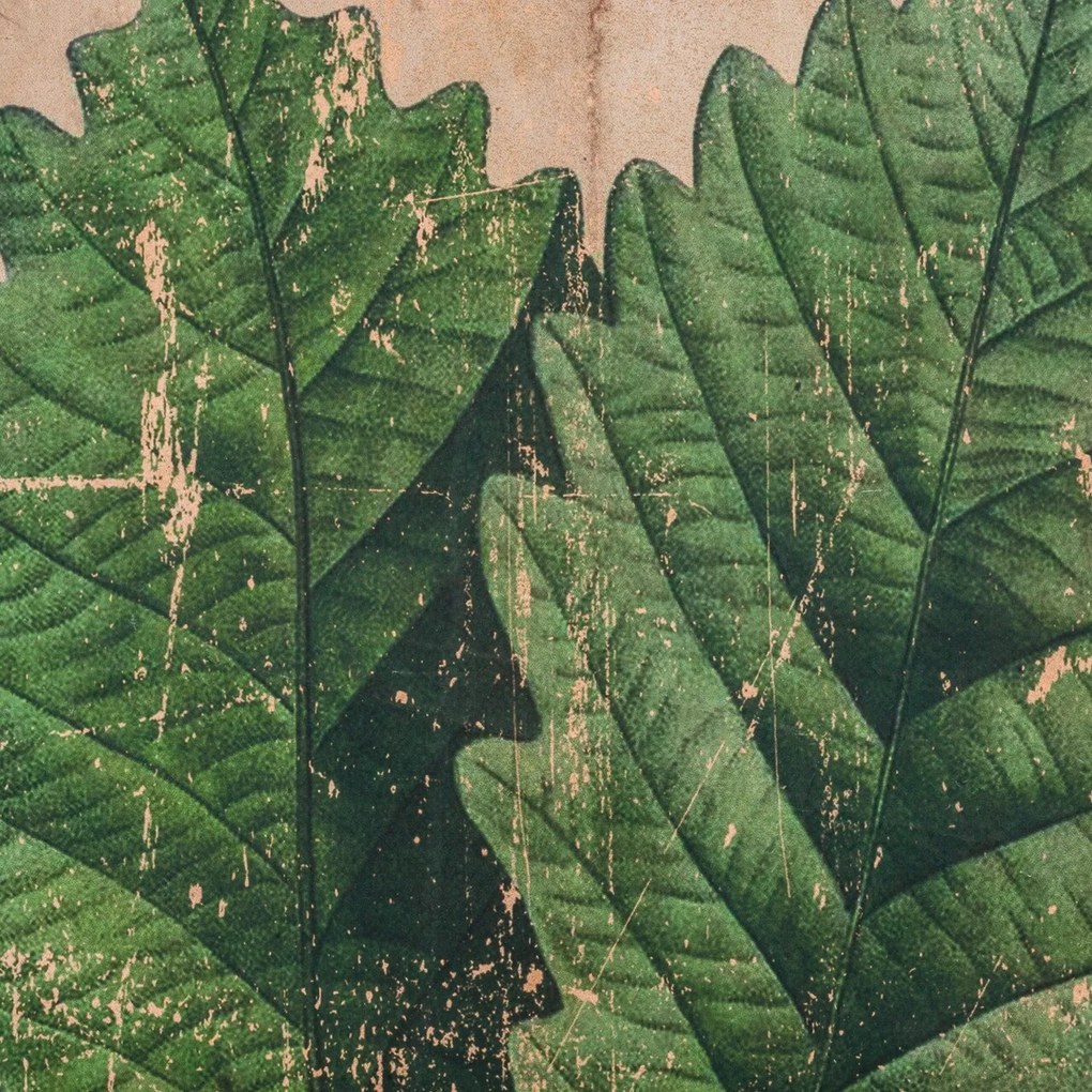 Hazelnut Leaf Fali dekoráció, Creaciones Meng, lenvászon/kínai fenyőfa, 44x73 cm