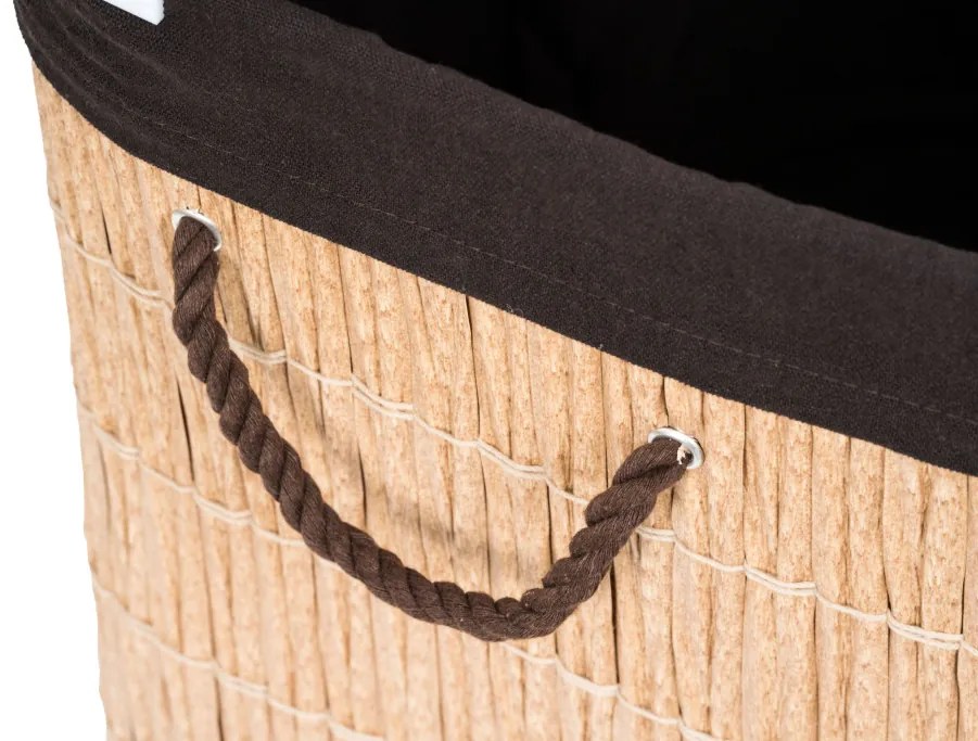 G21-es 150 literes szennyeskosár elválasztókkal, rattan utánzat, barna betéttel