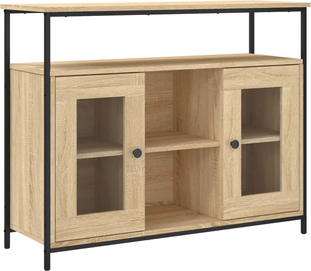 vidaXL sonoma tölgy színű szerelt fa tálalószekrény 100 x 35 x 80 cm