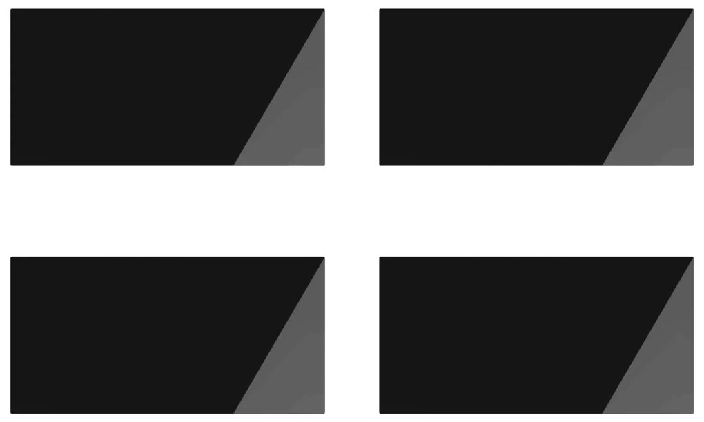 vidaXL Asztallap 4 pcs Fekete Üveg