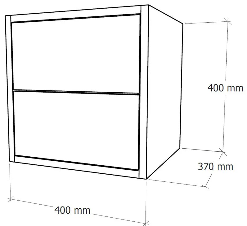 Boxie 2 fiókos fali szekrény 40x40x37 cm sonoma tölgy