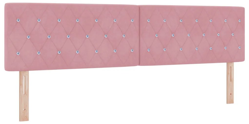 Boxspring Ágy Mattal és LED-del Rózsaszín 180x200 cm Bársonyos