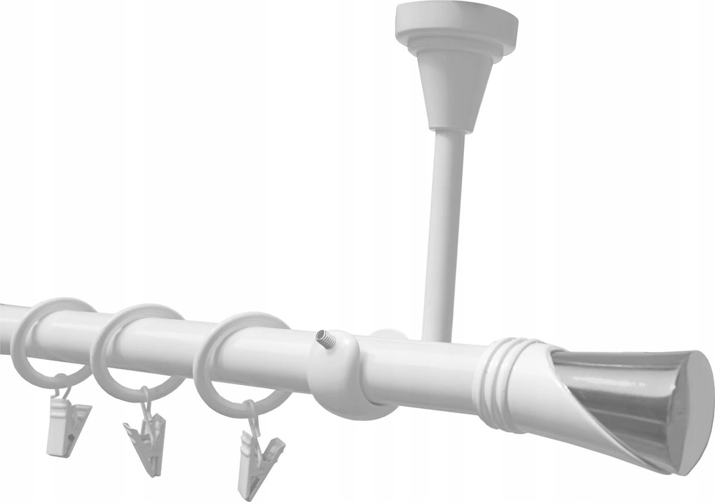 Függönykarnis szimpla Fém Mennyezeti 19mm Fehér 120cm Vega