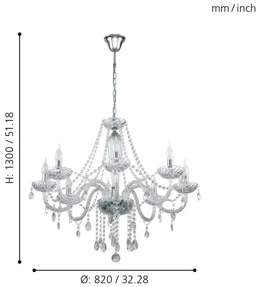 Eglo 39101 - Csillár BASILANO 1 8xE14/40W/230V