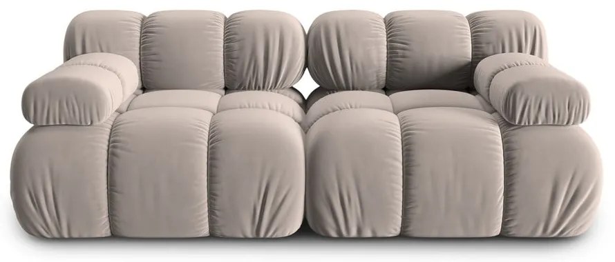 Világosbarna bársony moduláris kanapé 188 cm Bellis – Micadoni