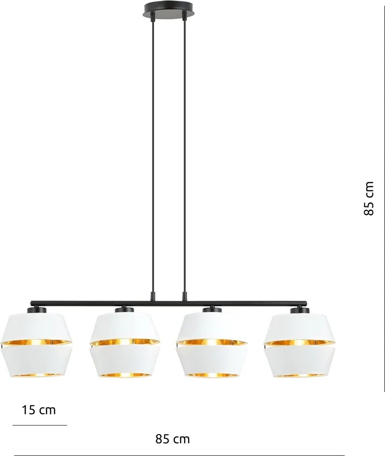 Emibig modern függeszték piano fehér fekete arany emi1182/4