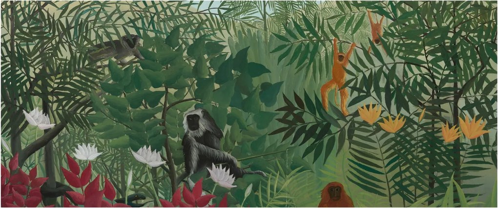 Kép - Henri Rousseau, Tropical Forest with Monkeys, reprodukciók (120x50 cm)