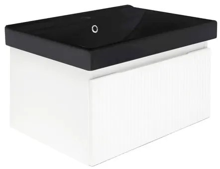 SAT Evolution Fürdőszobaszekrény mosdóval 58x30x45 cm fehér matt SATEVO60WMU1MB