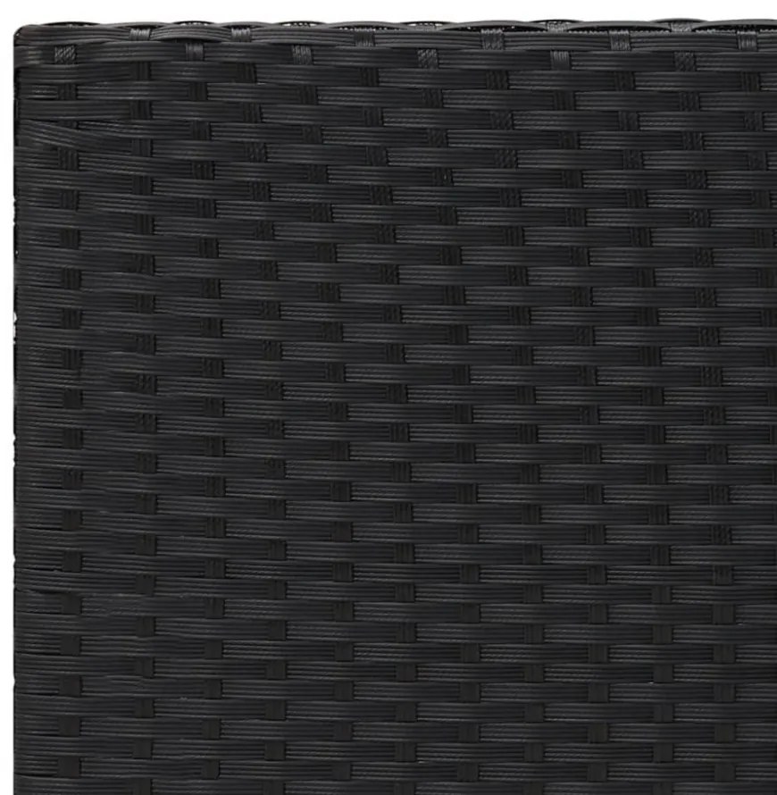 fekete polyrattan kisasztal 55 x 45 x 49 cm