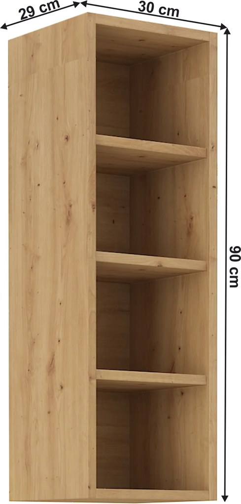 Felső polcos szekrény, artisan tölgy, LULA 30 G-90 OTW