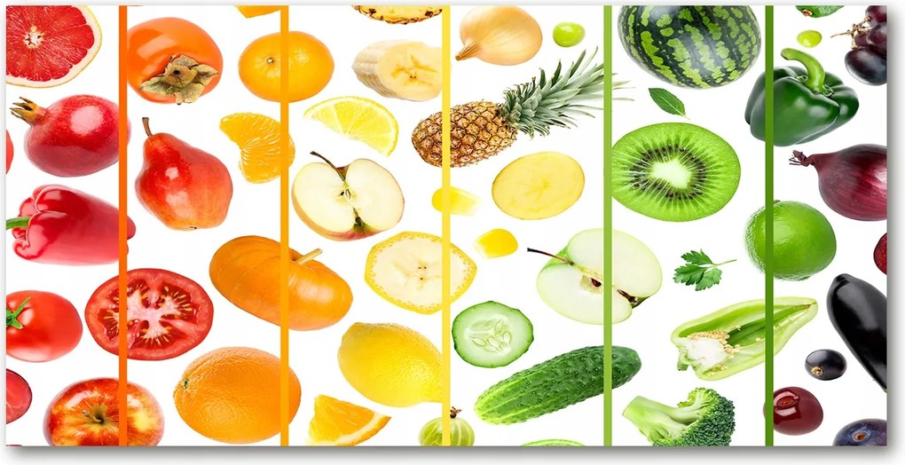Fotótapéta üvegfalra Gyümölcsök és zöldségek 140x70