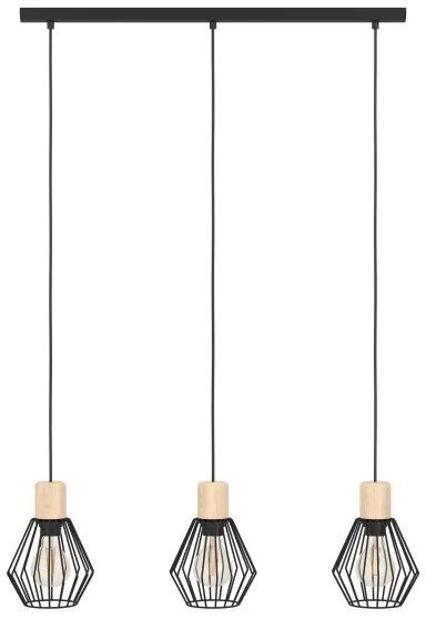 Eglo 44094 - Csillár zsinóron PALMORLA 3xE27/60W/230V