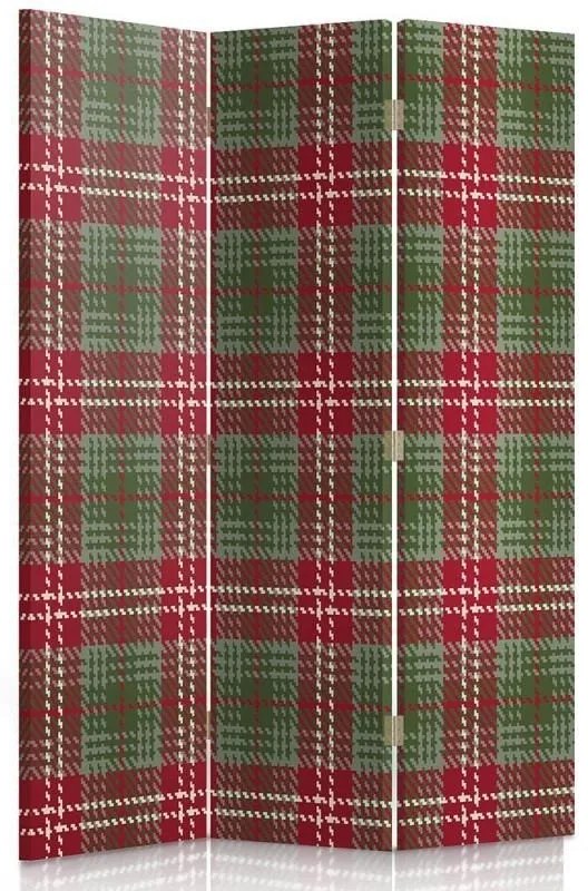 Gario Paraván Piros és zöld kockás Méret: 180 x 170 cm, Kivitelezés: Forgó paraván 360°