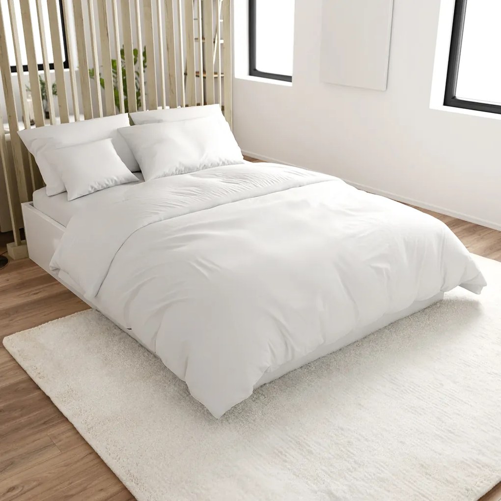 Standard Bújtatós fehér pamut ágyneműhuzat Ágyneműhuzat mérete: 70 x 90 cm | 140 x 200 cm