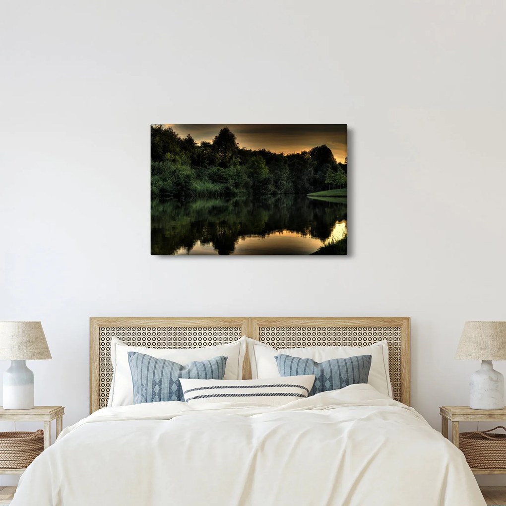 A tó képe az erdő mellett (90x60 cm)