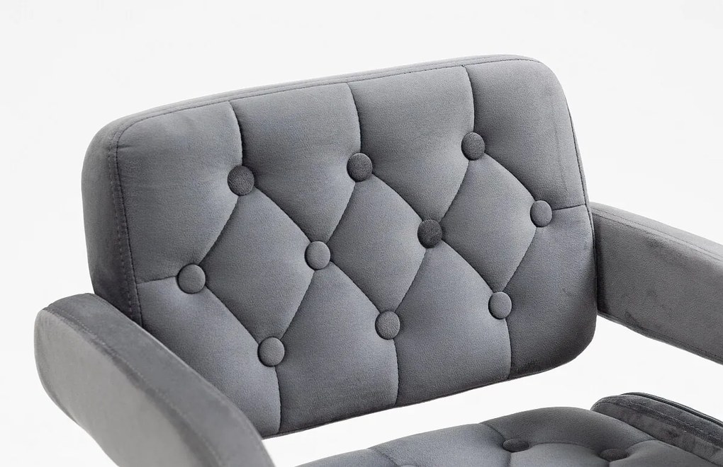 HR8403KW Grafit modern velúr szék fekete lábbal