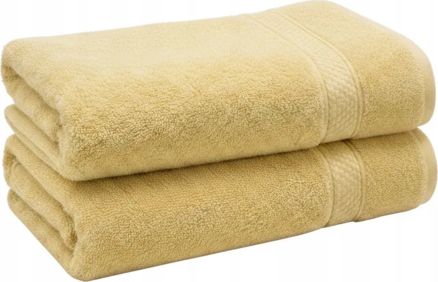 Fürdőlepedő nagy sárga 70 x 140cm Nagy Vastag Szállodai Spa 100 pamut