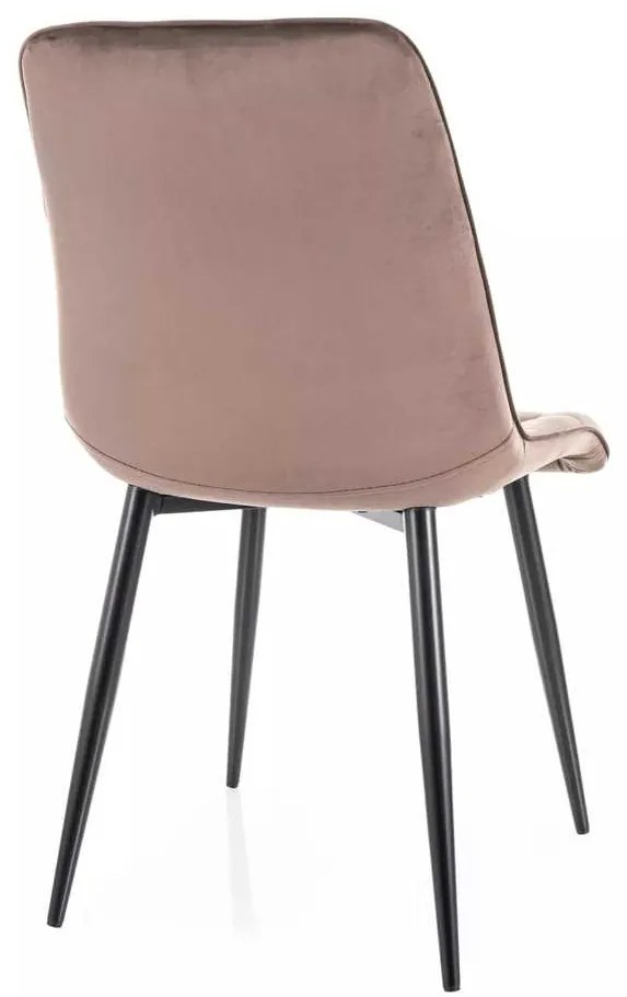 Chic Velvet étkezőszék, cappuccino / fekete