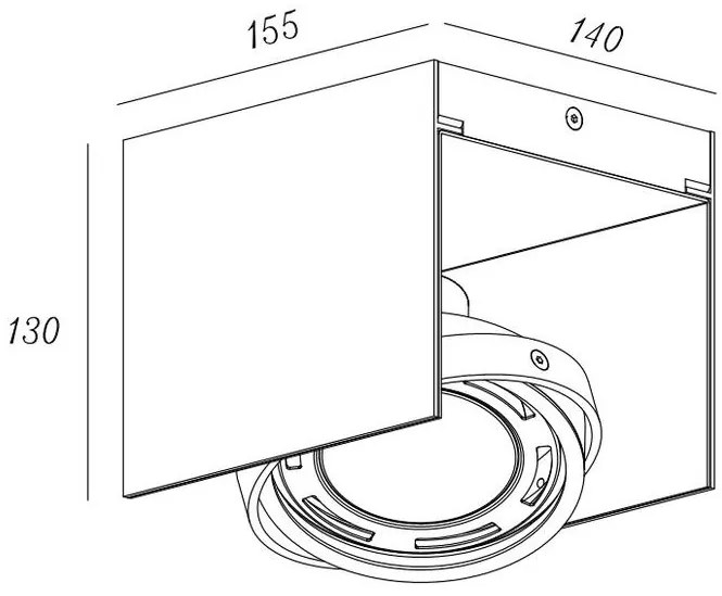 Lámpa Mennyezeti lámpatest Verso,4236,AC220-240V, 50/60 Hz, IP 20,1*GU10, ES111, egyes, fehér/fekete