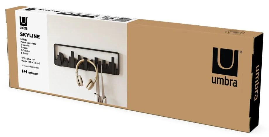 Fekete műanyag fali fogas Skyline – Umbra