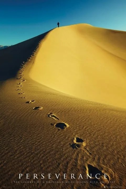 Poszter Sivatag Dűnék Motiváció Lábnyomok