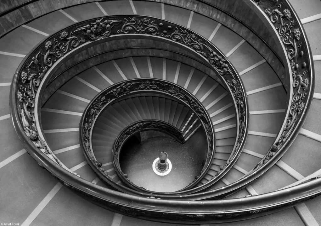 Poszter 29,7x21cm Spirállépcső a Vatikáni Múzeumban 2, Assaf Frank