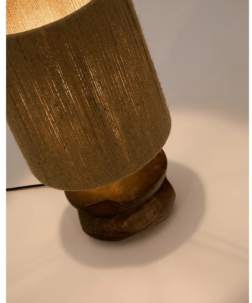 Sötét natúr színű akácfa asztali lámpa (magasság 43 cm) Kor – Kave Home