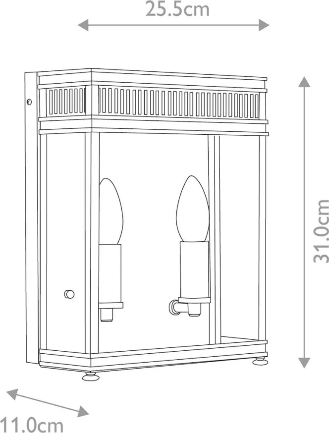 ELSTEAD HL7-M-DB HOLBORN Klasszikus Kültéri Fali Lámpa Antik Bronz, Átlátszó E14 IP44