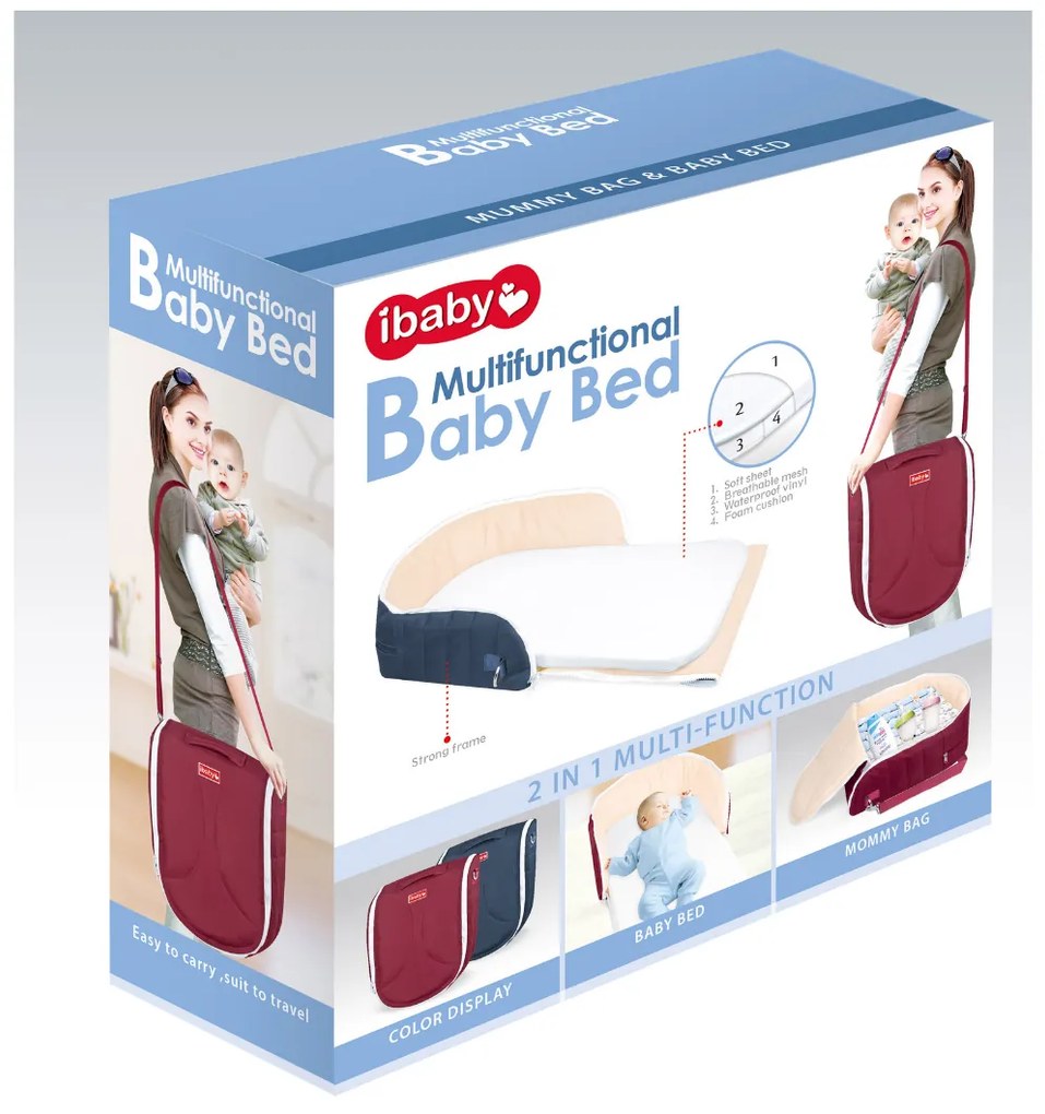 ibaby Baby Bed kék hordozható babafészek