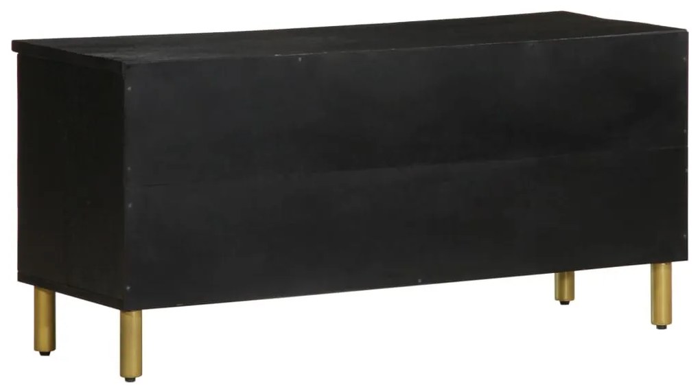 fekete szerelt fa TV-szekrény 100 x 33 x 46 cm