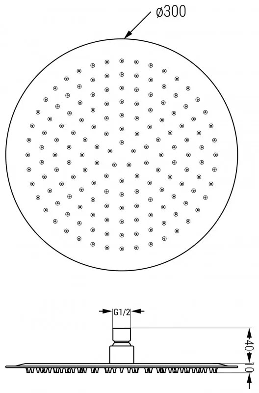 Mexen rozsdamentes acél zuhanyfej kerek 30 cm, fehér, 79230-20