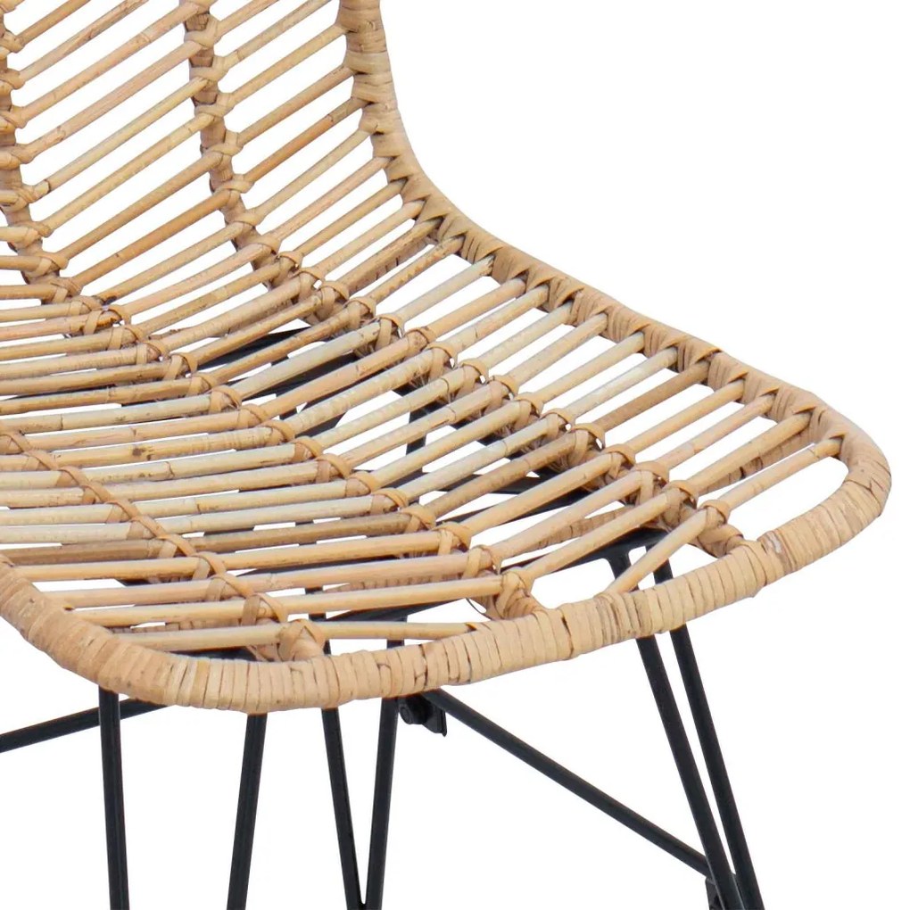 Bárszék 2 pcs Természetes 44,5 x 53 x 111 cm Rattan és Vas