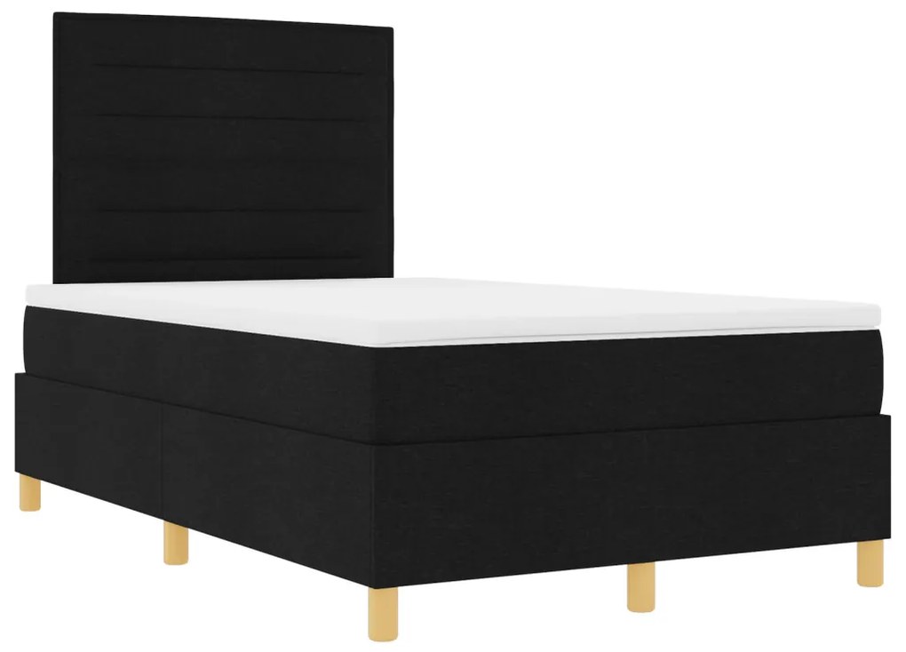 boxspring ágy matraccal fekete kicsi kétfős szövet