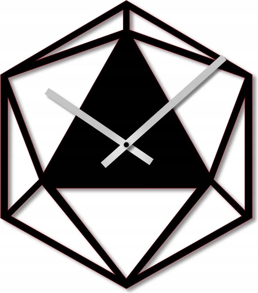 Falióra 60cm Fa Falióra Fekete Geometrikus Modern