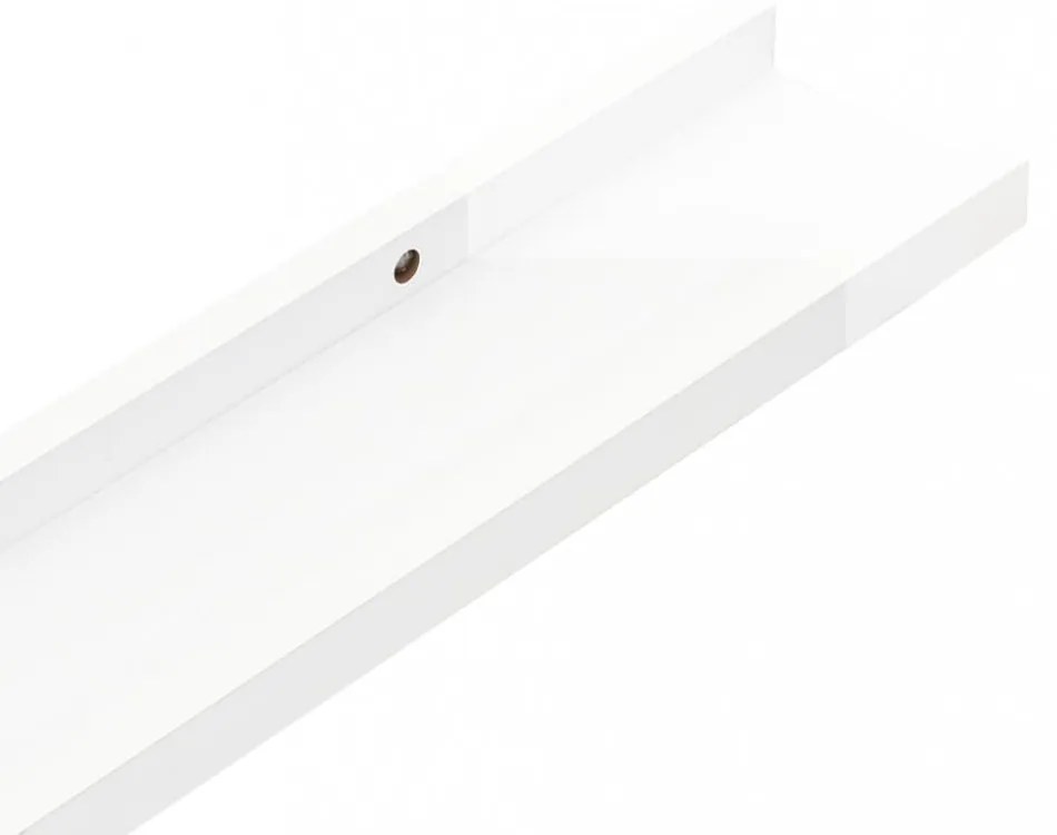 4 db magasfényű fehér fali polc 60 x 9 x 3 cm