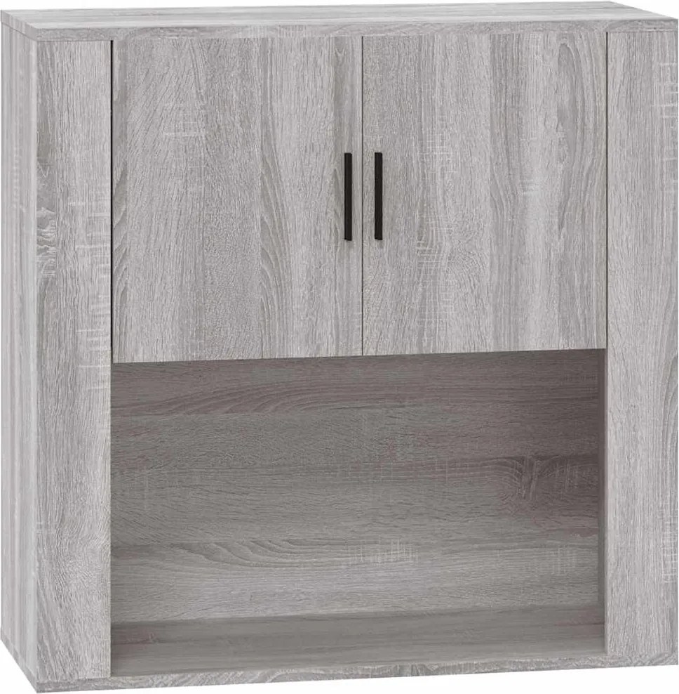 vidaXL szürke sonoma színű szerelt fa faliszekrény 80x33x80 cm